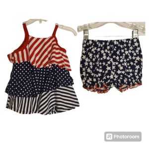 Childrens Place and Carters Stars and Stripes Girls Summer Outfit